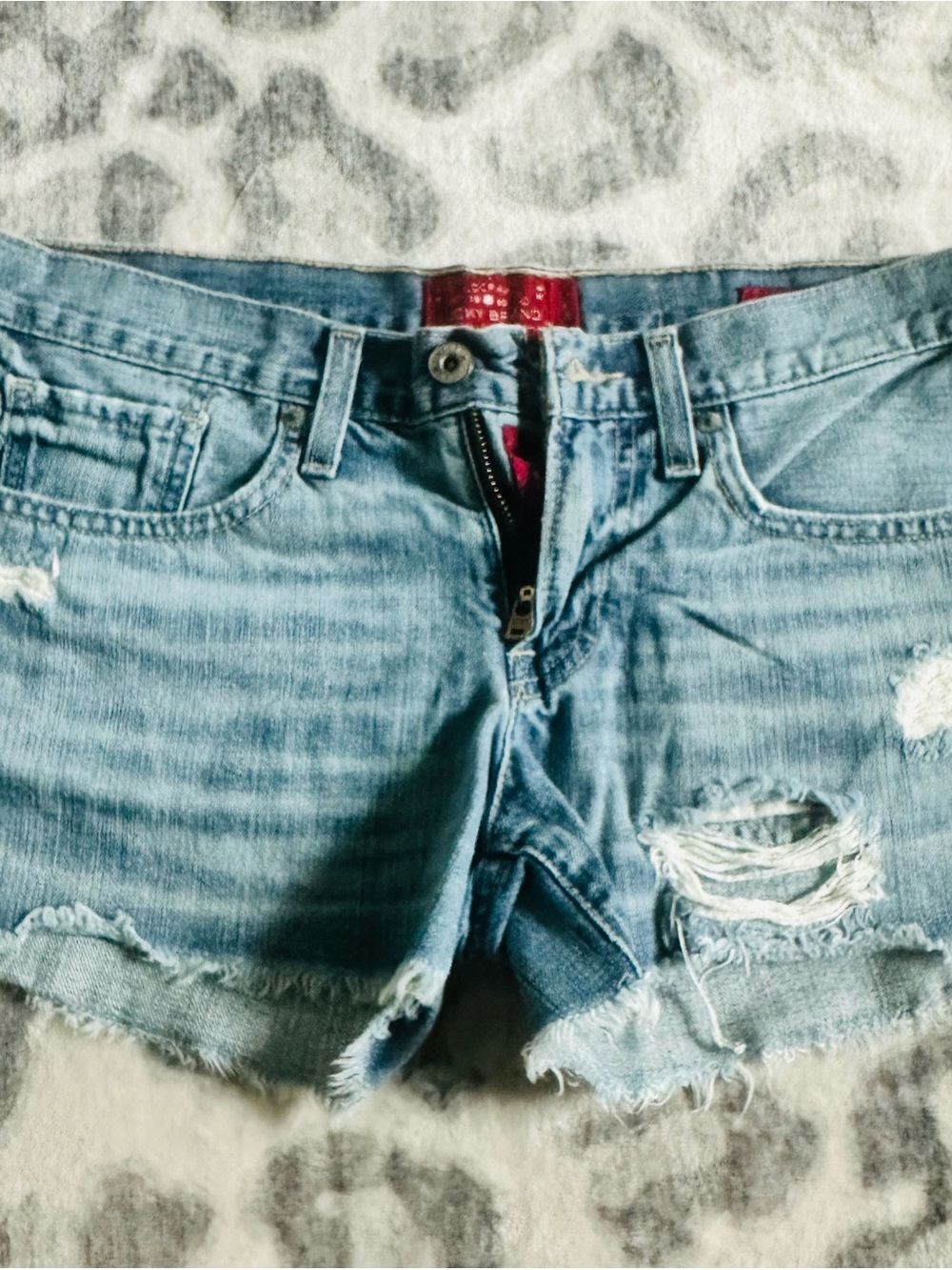 Lucky Brand Light Wash Distressed Denim Cutoff Shorts